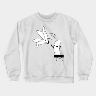 Crazy banana, black & white Crewneck Sweatshirt